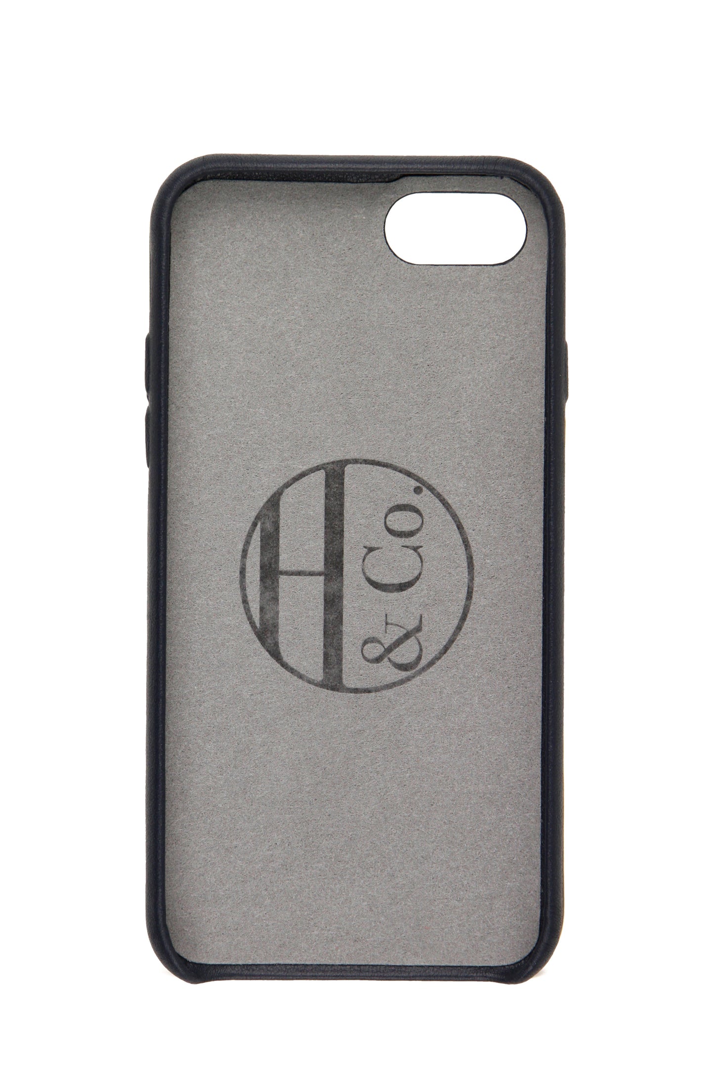 iPhone 7/8 Case, Navy Leather-1