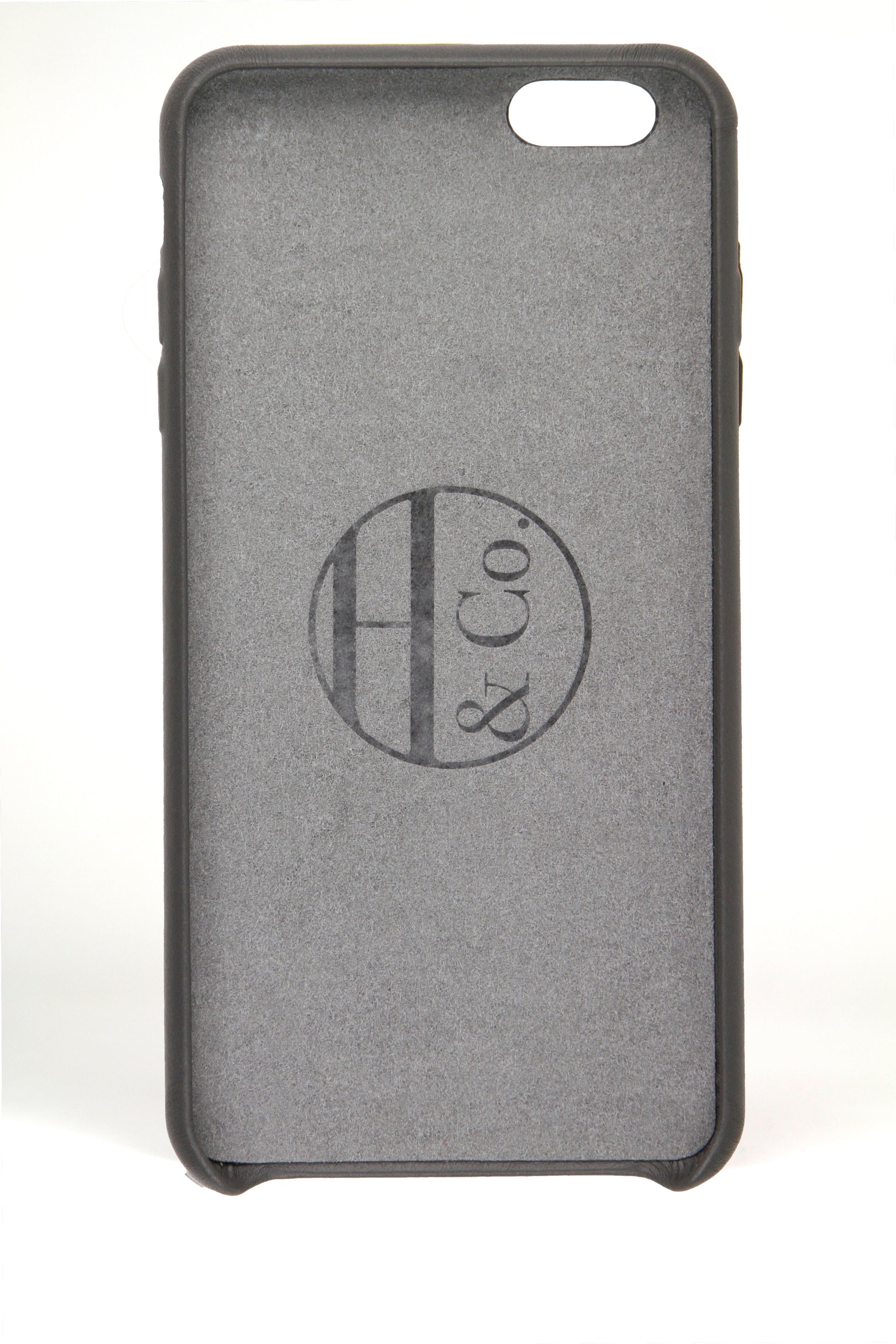 iPhone 6 Plus Case, Grey Leather-1