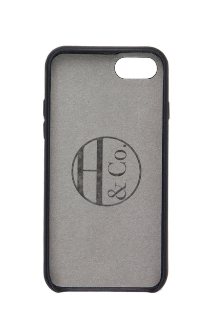 iPhone 7/8 Case, Navy Leather-1