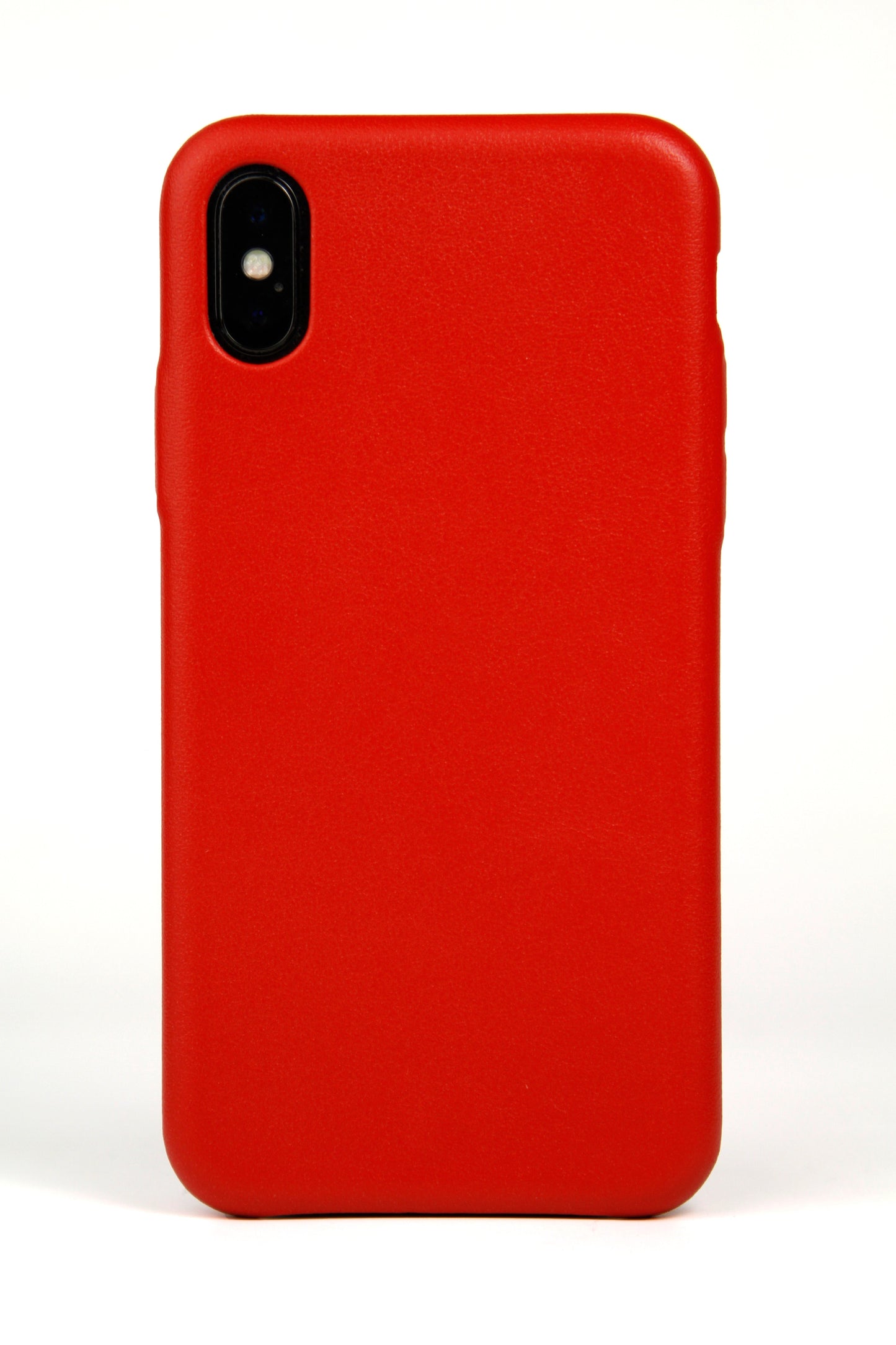 iPhone X Case, Red Leather-0