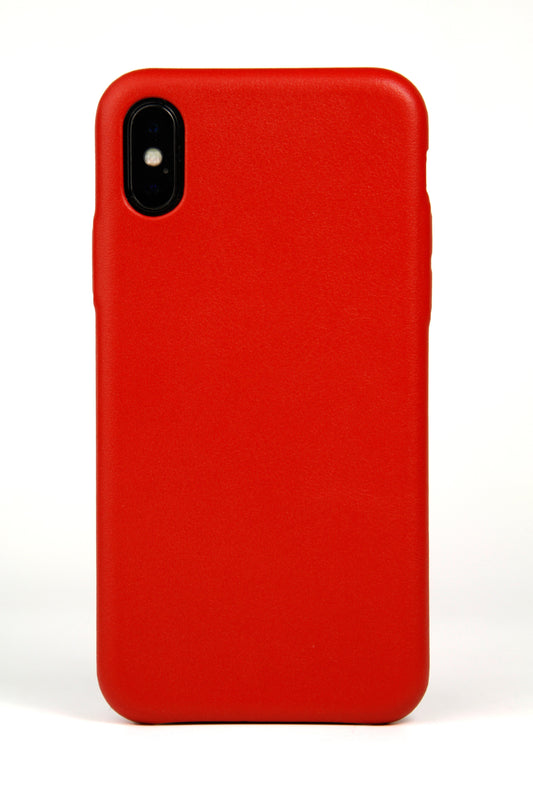 iPhone X Case, Red Leather-0